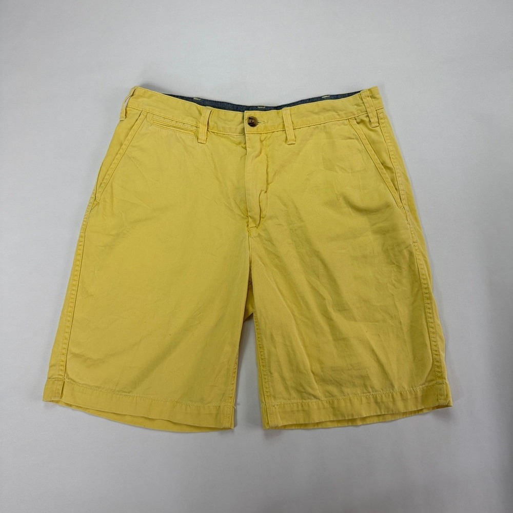 Polo Ralph Lauren Men's Chino Shorts Size 33 Yellow Relaxed Fit Flat Front